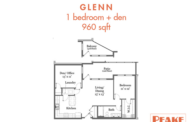 1 bed, 1 bath, 960 sqft, $1,599, Unit 214CH