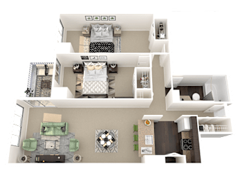 2 beds, 1 bath, 860 sqft, $1,412