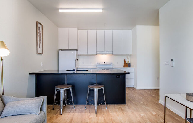 Fitted Kitchen With Island Dining at Watercooler, Boise, Idaho
