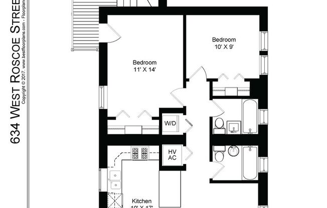 2 beds, 2 baths, 843 sqft, $3,650, Unit 634R-1N