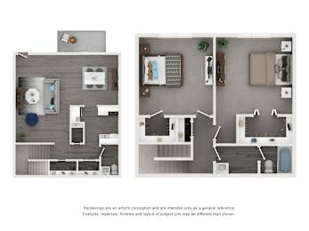 2 beds, 1.5 baths, 1,068 sqft, $1,613