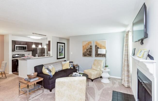 Living Room with Couch at Palmetto Place Apartments, Taylors, 29687