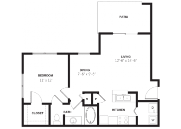 1 bed, 1 bath, 681 sqft, $915