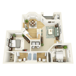 2 beds, 2 baths, 995 sqft, $1,656