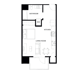 Studio, 1 bath, 517 sqft, $1,648