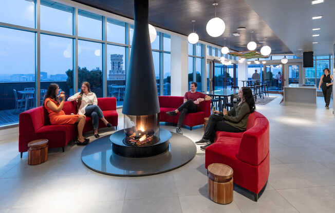 Resident Lounge with Fireplace