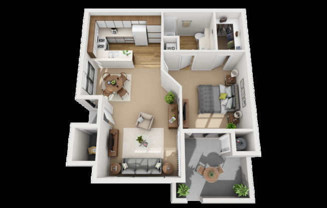 1 bed, 1 bath, 740 sqft, $2,485