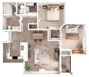 2 beds, 1 bath, 732 sqft, $1,811