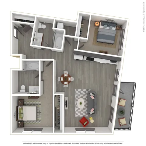 2 beds, 2 baths, 1,045 sqft, $2,185