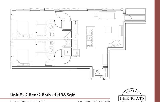 2 beds, 2 baths, 1,136 sqft, $2,725, Unit 400