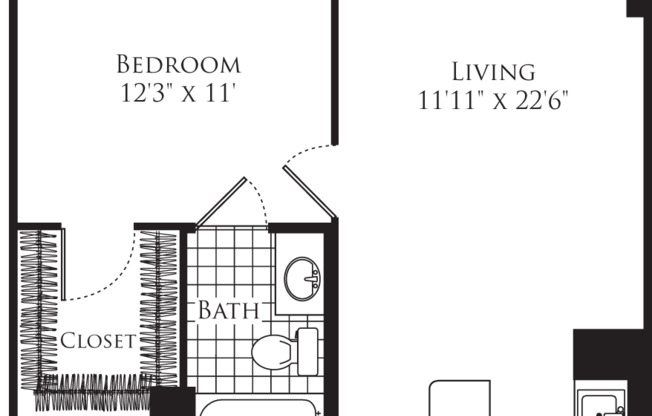 1 bed, 1 bath, 707 sqft, $1,987, Unit 1403