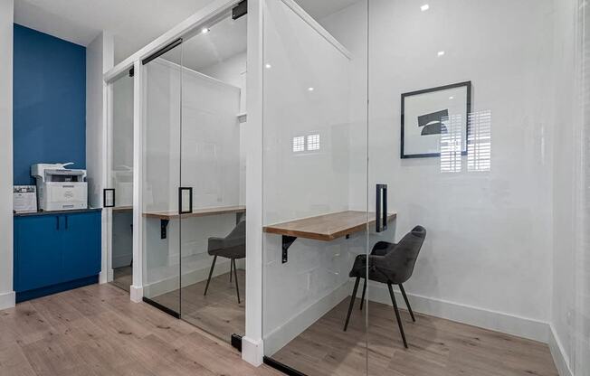 Private We Work office in the clubhouse