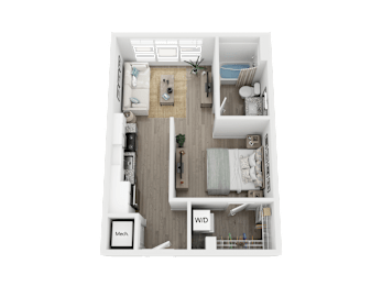 Studio, 1 bath, 494 sqft, $1,416