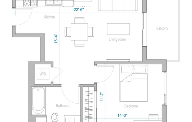 1 bed, 1 bath, 493 sqft, $2,415, Unit 230