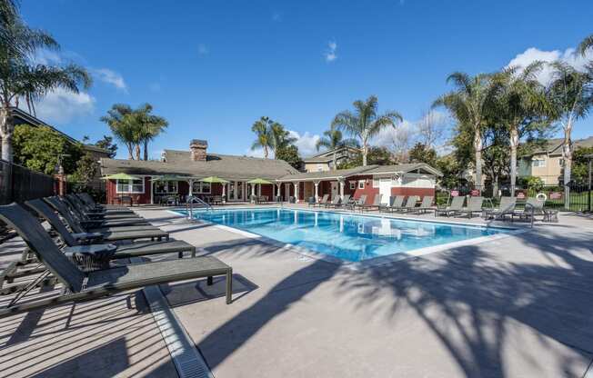 the swimming pool at our apartments in palm springs