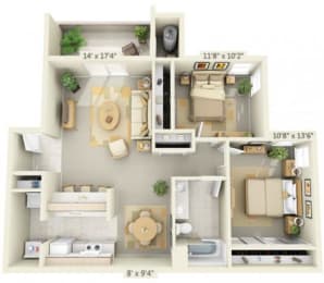 2 beds, 1 bath, 985 sqft, $2,265