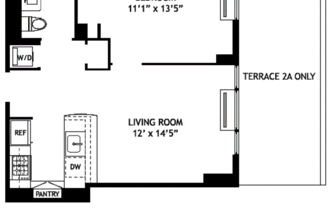 1 bed, 1 bath, 570 sqft, $3,950, Unit 2A