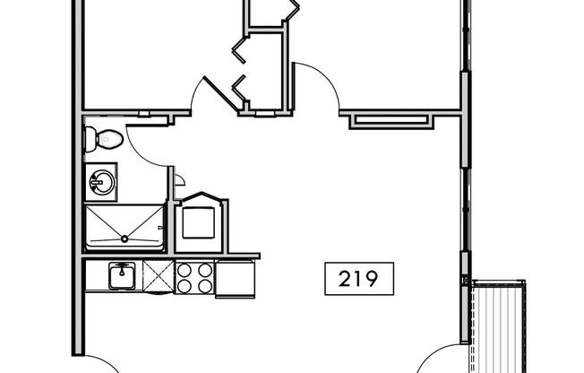 2 beds, 1 bath, 660 sqft, $1,599, Unit 219