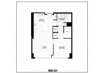 1 bed, 1 bath, 729 sqft, $2,627