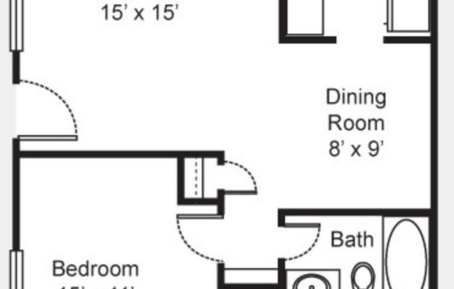 1 bed, 1 bath, 744 sqft, $810