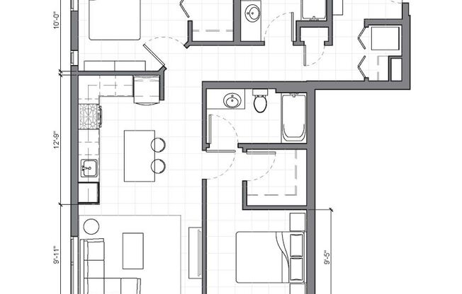 2 beds, 2 baths, 926 sqft, $3,345, Unit 410