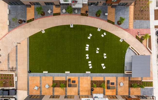 an aerial view of a baseball field in a parking lot at EagleRidge Plaza Residences, Fargo, ND, 58104