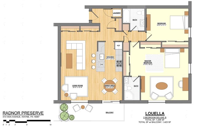 2 beds, 2 baths, 1,294 sqft, $2,900, Unit Apt 204