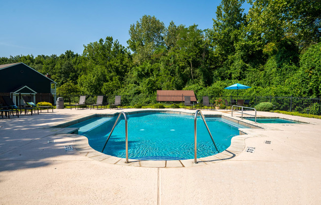 Spacious Pool & Sundeck With Lush Trees