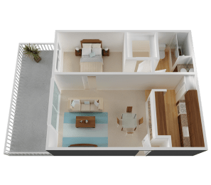 One-Bedroom, One-Bath Floorplan with 540 Sq. Ft. in San Jose, CA 95122