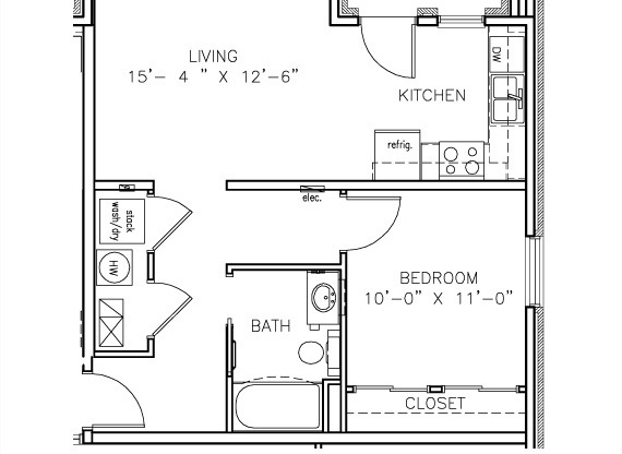 1 bed, 1 bath, 690 sqft, $1,474, Unit 204