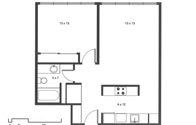 1 bed, 1 bath, 744 sqft, $1,425, Unit 111
