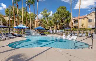 The updated pool features crystal-clear water, inviting you for a refreshing swim on warm days.