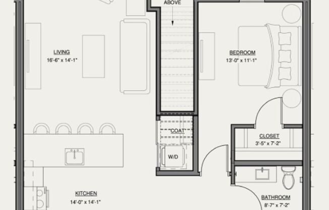 1 bed, 1 bath, 826 sqft, $1,525, Unit 1449