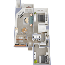 2 beds, 1 bath, 849 sqft, $2,198