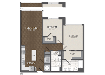 2 beds, 2 baths, 1,159 sqft, $2,862