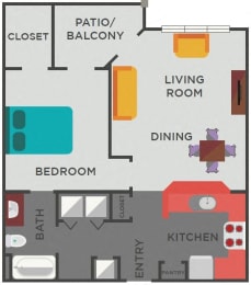 1 bed, 1 bath, 803 sqft, $1,295