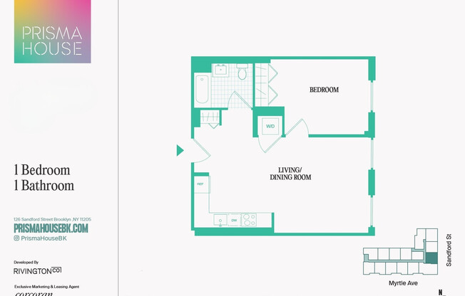 1 bed, 1 bath, $3,641, Unit 1307