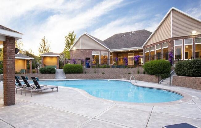 The Crossings at Chapel Hill Outdoor Pool with Lounge Chairs
