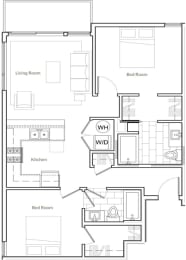 2 beds, 2 baths, 945 sqft, $2,081