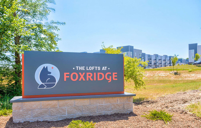 A sign at Lofts at Fox Ridge, Raymore