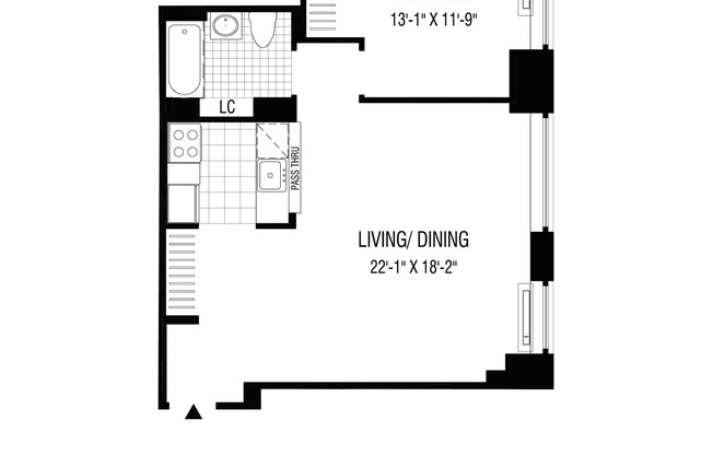 1 bed, 1 bath, $5,105, Unit 1802