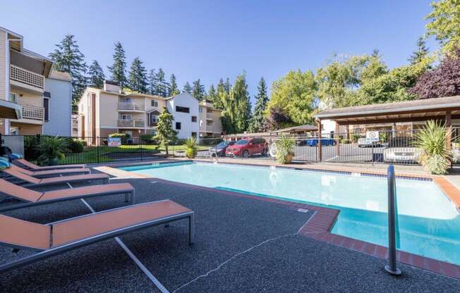 Cascadia Pointe Apartments in Everett, Washington Pool with Lounge Chairs