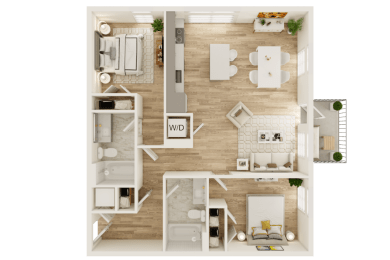 2 beds, 2 baths, 927 sqft, $1,837