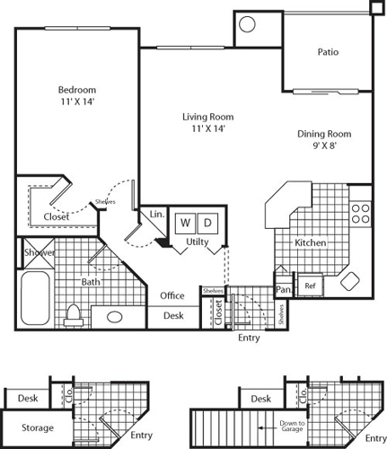 1 bed, 1 bath, 924 sqft, $2,331, Unit 1624