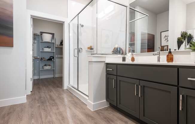 interior of an apartment at the cannery at packing district