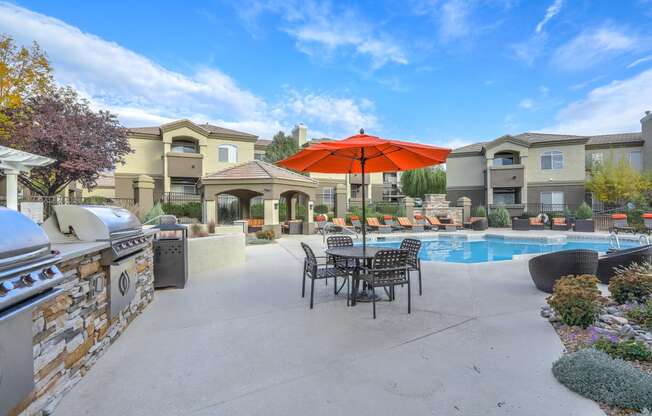 Pool and outdoor grills at Arterra, Albuquerque, New Mexico, 87113