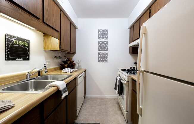 Kitchen in a 2 bedroom apartment at University Park Apartments
