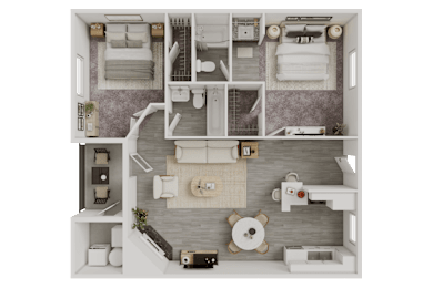 2 beds, 2 baths, 971 sqft, $1,561