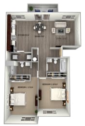 2 beds, 2 baths, 960 sqft, $1,999