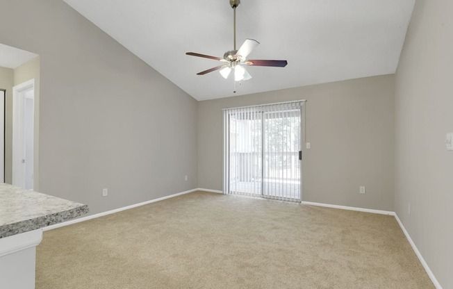 Living Area with Vaulted Ceiling